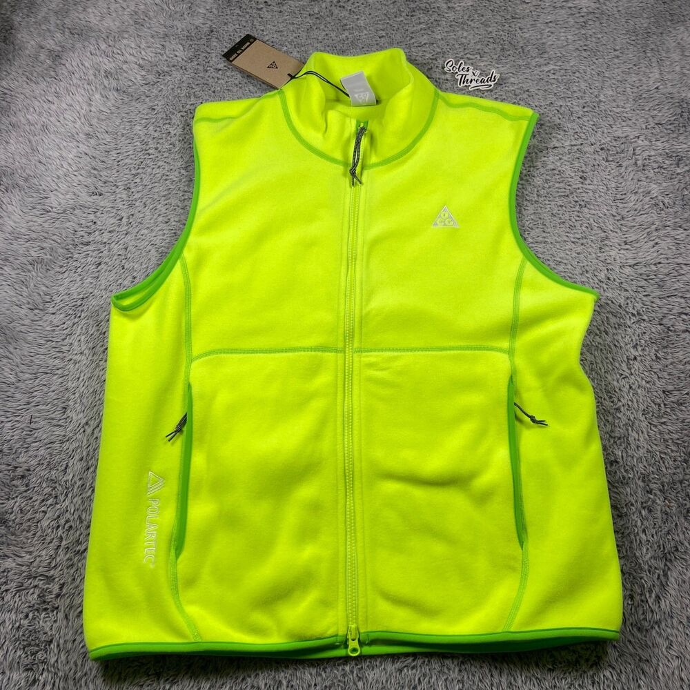 Nike ACG Wolf Tree Full-Zip Vest Size Medium TALL Men Volt Green IF0975-737
